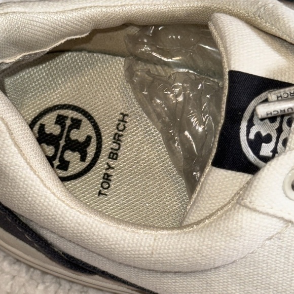 (NWOT) Tory Burch Designer Low Top Canvas Court Sneaker Shoe Natural 7.5 - Picture 12 of 12